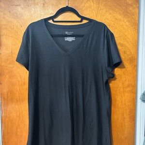 Women's Black V-Neck Top